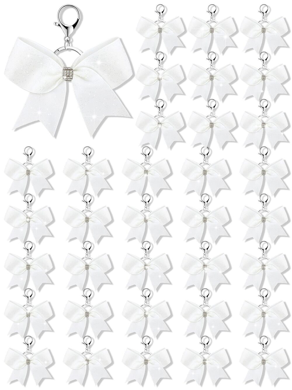 8076 Cheer Bow Keychain Cheer Keychain with Rhinestones Cheerleader